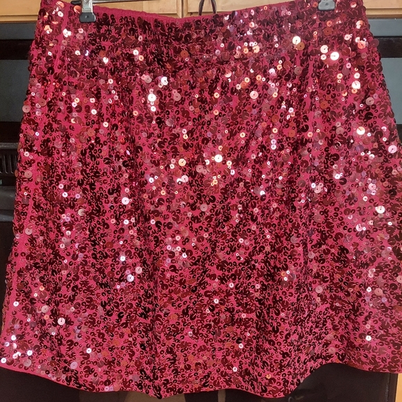 Garnet hill Grey Or Pink Party Festival Sequin Mini Skirt Large - Picture 3 of 3